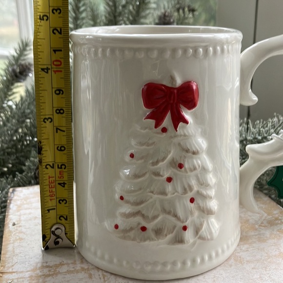 PAIR Merry and Bright Christmas Tree Mugs Tankards - Picture 7 of 8